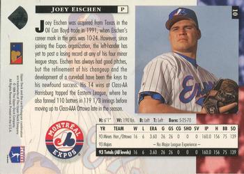 1994 Upper Deck - Electric Diamond #10 Joey Eischen Back