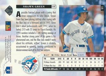 1994 Upper Deck - Electric Diamond #15 Shawn Green Back