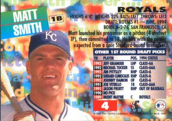 1994 Stadium Club Draft Picks #4 Matt Smith Back