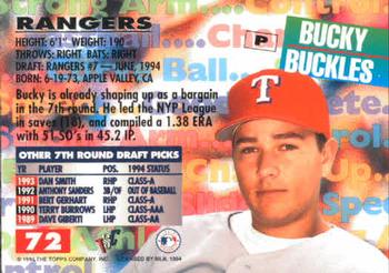1994 Stadium Club Draft Picks #72 Bucky Buckles Back