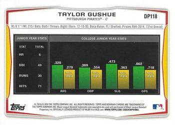 2014 Bowman Draft - Silver Ice #DP118 Taylor Gushue Back