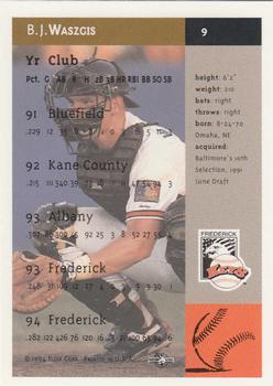1994-95 Fleer Excel #9 B.J. Waszgis Back