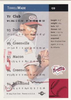 1994-95 Fleer Excel #159 Terrell Wade Back