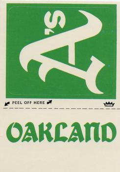 1980 Fleer Baseball Stickers #NNO Oakland A's Monogram Front
