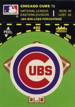 1980 Fleer Baseball Stickers #NNO Chicago Cubs Baseball Diamond Front