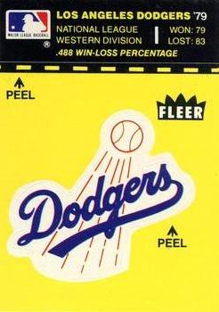 1980 Fleer Baseball Stickers #NNO Los Angeles Dodgers Logo Front