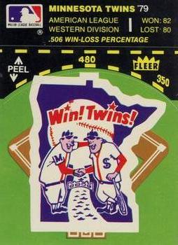 1980 Fleer Baseball Stickers #NNO Minnesota Twins Baseball Diamond Front