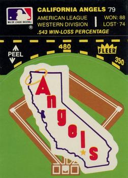 1980 Fleer Baseball Stickers #NNO California Angels Baseball Diamond Front