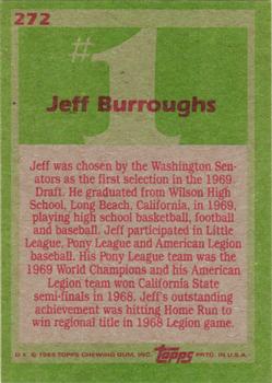 1985 Topps #272 Jeff Burroughs Back