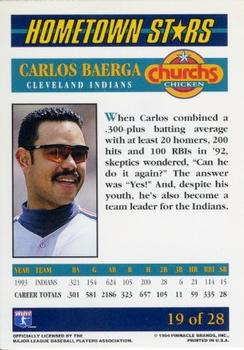 1994 Pinnacle Church's Hometown Stars - Gold #19 Carlos Baerga Back