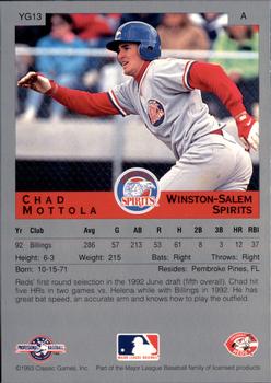 1993 Classic Best - Young Guns #YG13 Chad Mottola Back