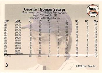 1992 Front Row All-Time Greats Tom Seaver #3 Tom Seaver Back