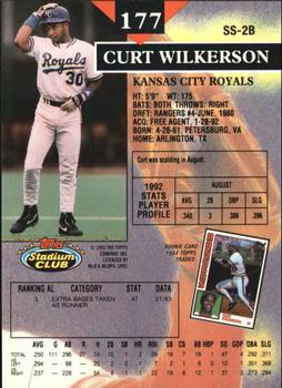 1993 Stadium Club - Members Only #177 Curt Wilkerson Back