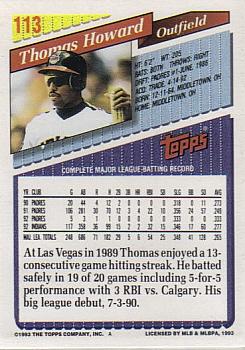 1993 Topps - Gold #113 Thomas Howard Back