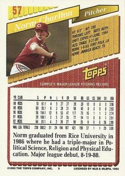1993 Topps - Gold #57 Norm Charlton Back