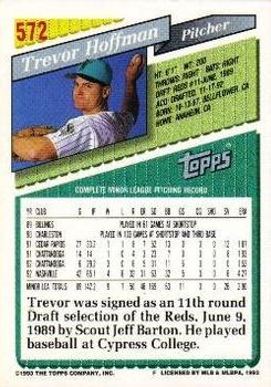 1993 Topps - Gold #572 Trevor Hoffman Back