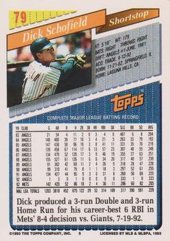 1993 Topps - Gold #79 Dick Schofield Back