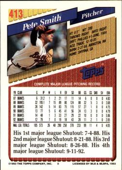 1993 Topps - Inaugural Rockies #413 Pete Smith Back