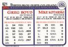 1993 Topps Micro #621 Mike Kotarski / Greg Boyd Back