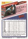 1993 Topps Micro #714 Kevin Gross Back