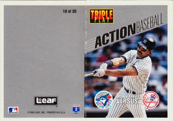 1993 Triple Play - Action Baseball Game #19 Blue Jays vs Yankees Front