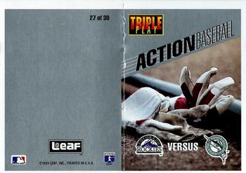 1993 Triple Play - Action Baseball Game #27 Rockies vs Marlins Front
