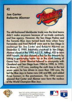 1993 Upper Deck - Gold Hologram #42 Roberto Alomar / Joe Carter Back