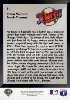 1993 Upper Deck - Gold Hologram #51 Frank Thomas / Robin Ventura Back