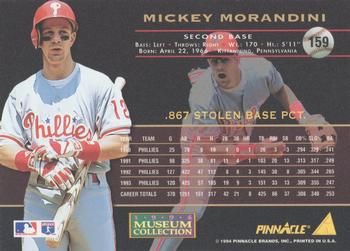 1994 Pinnacle - Museum Collection #159 Mickey Morandini Back