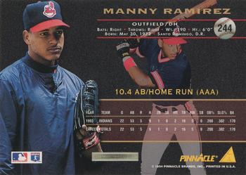 1994 Pinnacle - Artist's Proofs #244 Manny Ramirez Back