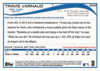 2014 Topps New York Mets #NYM-2 Travis d'Arnaud Back