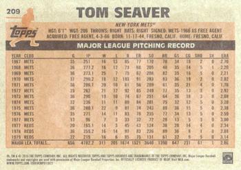2015 Topps Archives #209 Tom Seaver Back