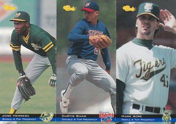 1994 Classic - Tri-Cards #T58 / T59 / T60 Jose Herrera / Curtis Shaw / Mark Acre Front