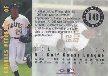 1994 Classic Best Gold - Rookie Express #10 Charles Peterson Back