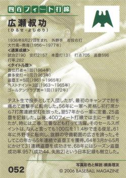 2006 BBM Nostalgic Baseball #052 Yoshinori Hirose Back