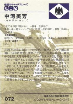 2006 BBM Nostalgic Baseball #072 Miyoshi Nakagawa Back