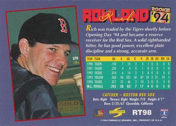 1994 Score Rookie & Traded - Gold Rush #RT98 Rich Rowland Back