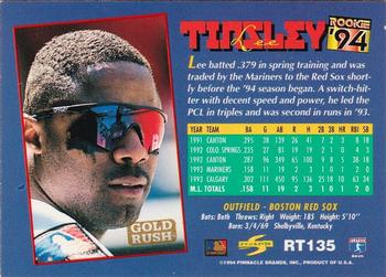 1994 Score Rookie & Traded - Gold Rush #RT135 Lee Tinsley Back