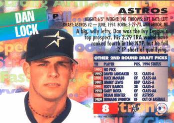 1994 Stadium Club Draft Picks - First Day Issue #8 Dan Lock Back