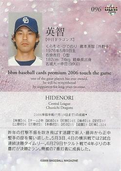 2006 BBM Touch the Game #096 Hidenori Kuramoto Back