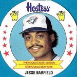 1988 Hostess Potato Chips Discs #19 Jesse Barfield Front