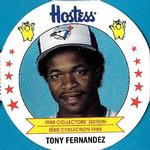 1988 Hostess Potato Chips Discs #21 Tony Fernandez Front