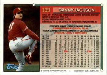 1994 Topps Bilingual #199 Danny Jackson Back