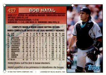 1994 Topps Bilingual #437 Bob Natal Back