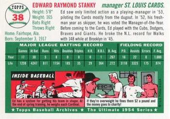 1994 Topps Archives 1954 - Gold #38 Eddie Stanky Back