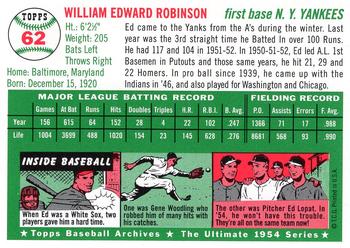 1994 Topps Archives 1954 - Gold #62 Eddie Robinson Back