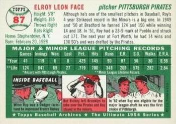 1994 Topps Archives 1954 - Gold #87 Roy Face Back