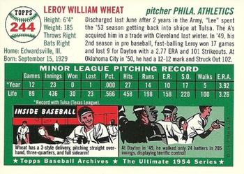 1994 Topps Archives 1954 - Gold #244 Leroy Wheat Back