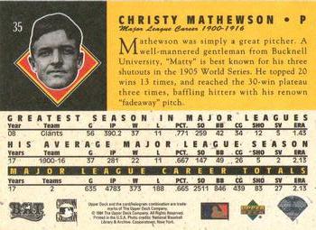 1994 Upper Deck All-Time Heroes - 125th Anniversary #35 Christy Mathewson Back