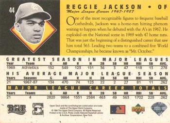 1994 Upper Deck All-Time Heroes - 125th Anniversary #44 Reggie Jackson Back